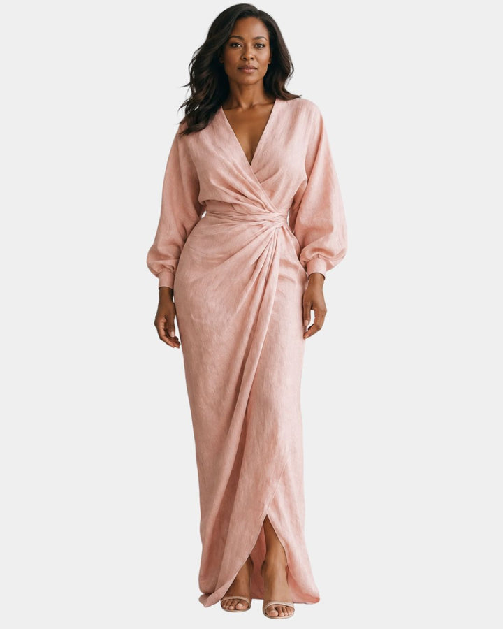 Sidonie | Minimalistische maxi-jurk roze
