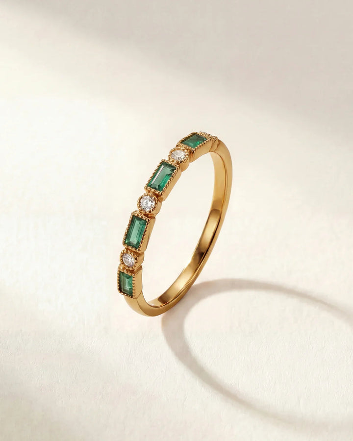 Pascale | Ring met groene stenen