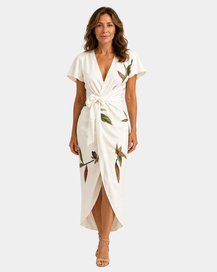 Agathe | Elegante wikkeljurk met bloemenprint