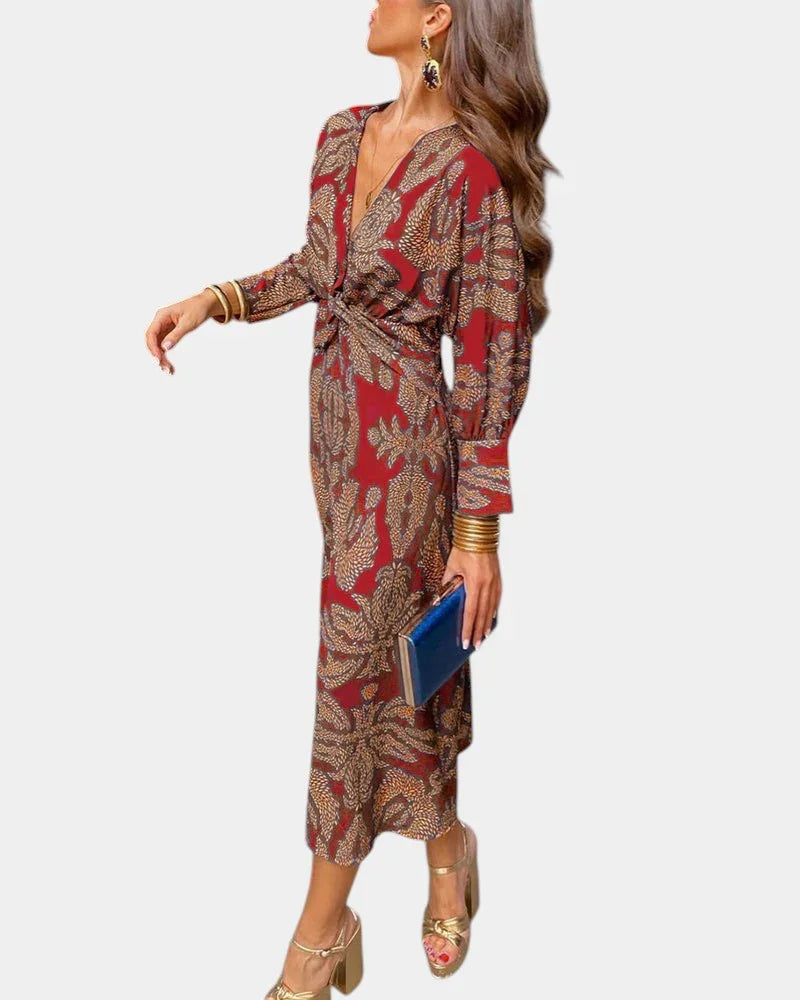 Eve | elegante jurk met tijdloze print