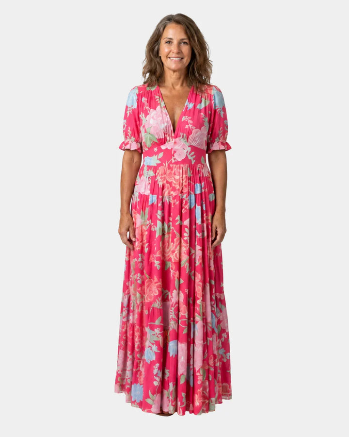 Césarie | Lange jurk met bloemenprint