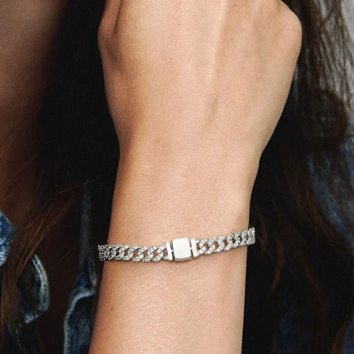 Adele | cubaanse armband van moissaniet
