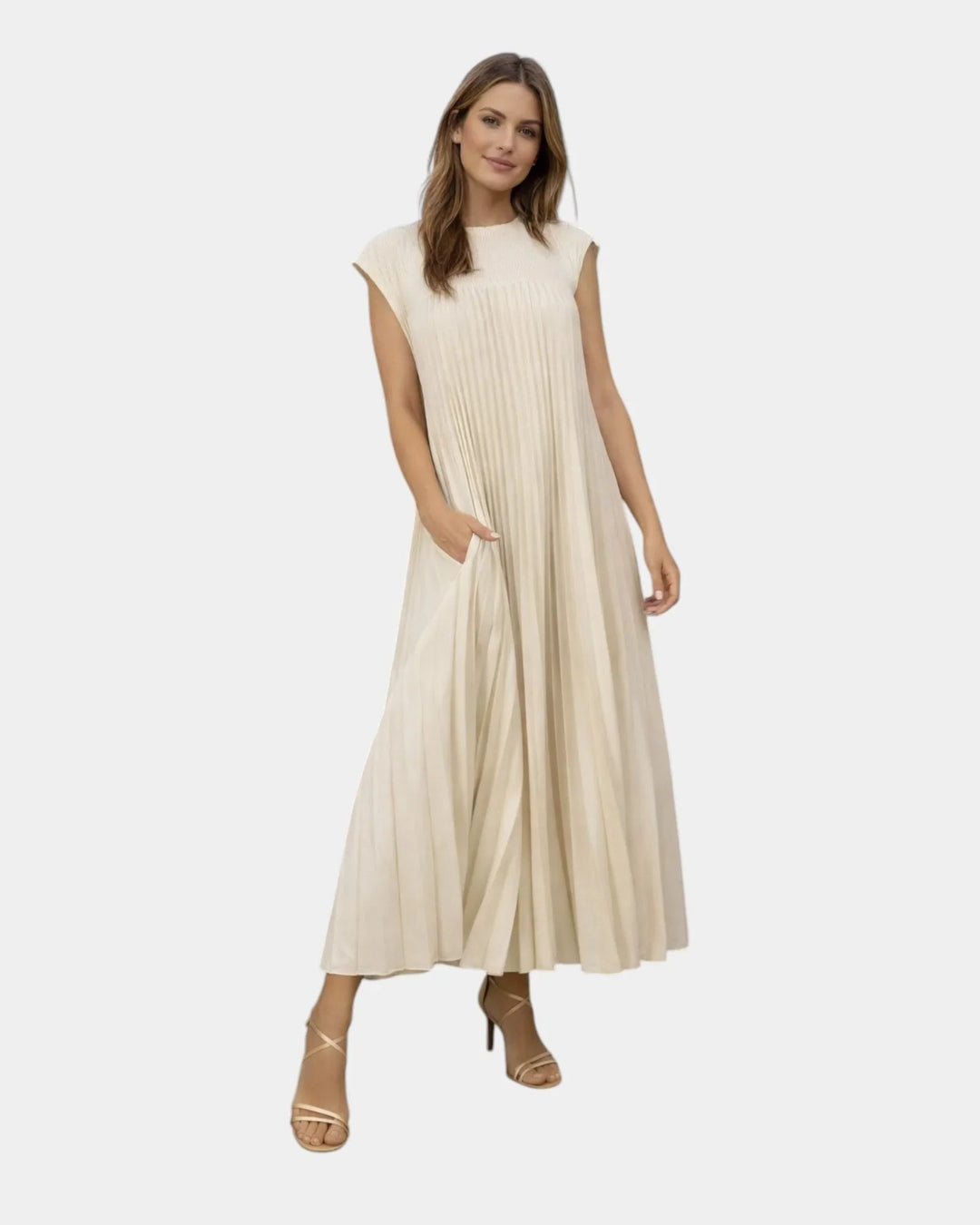 Marianne | Geplooide midi-jurk