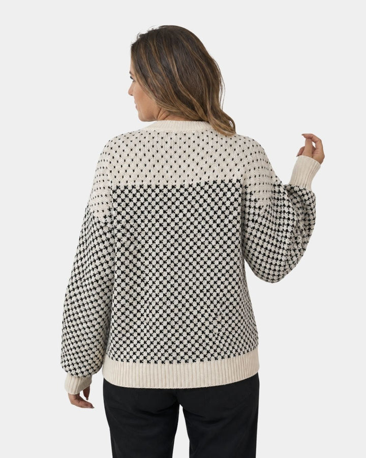 Rachael | trui met kraag Rond in Blocs van Couleur
