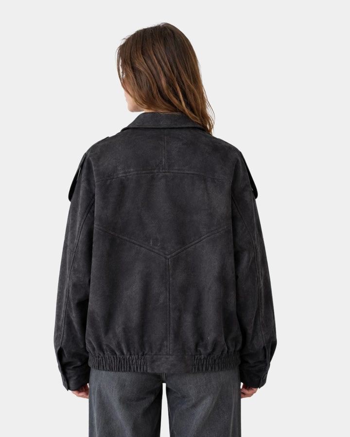 Aurésia | oversized jas van synthetisch suède