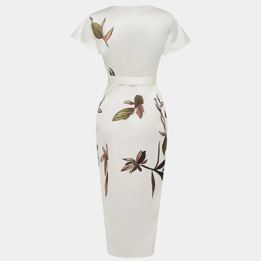 Agathe | Elegante wikkeljurk met bloemenprint