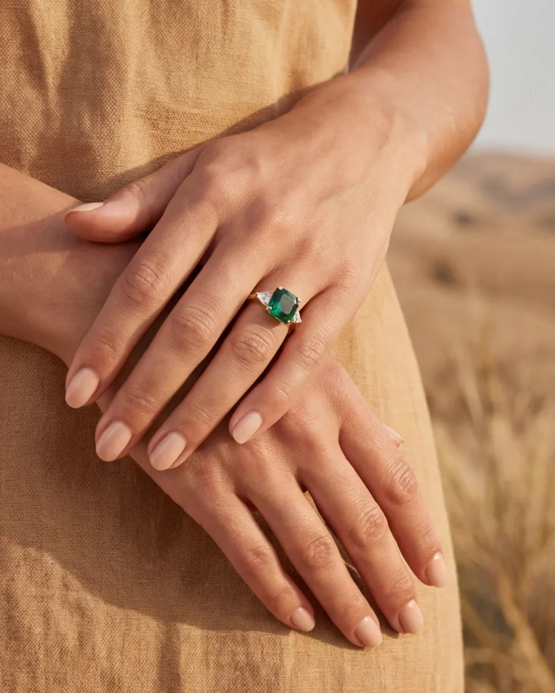 Berthe | ring met een steen groene