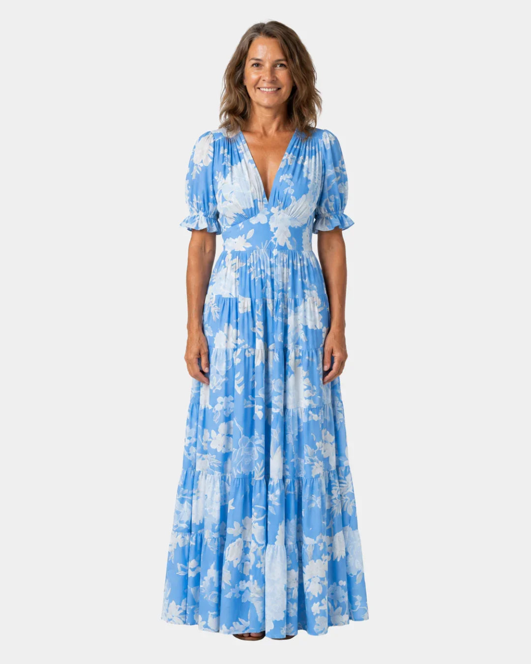 Césarie | Lange jurk met bloemenprint