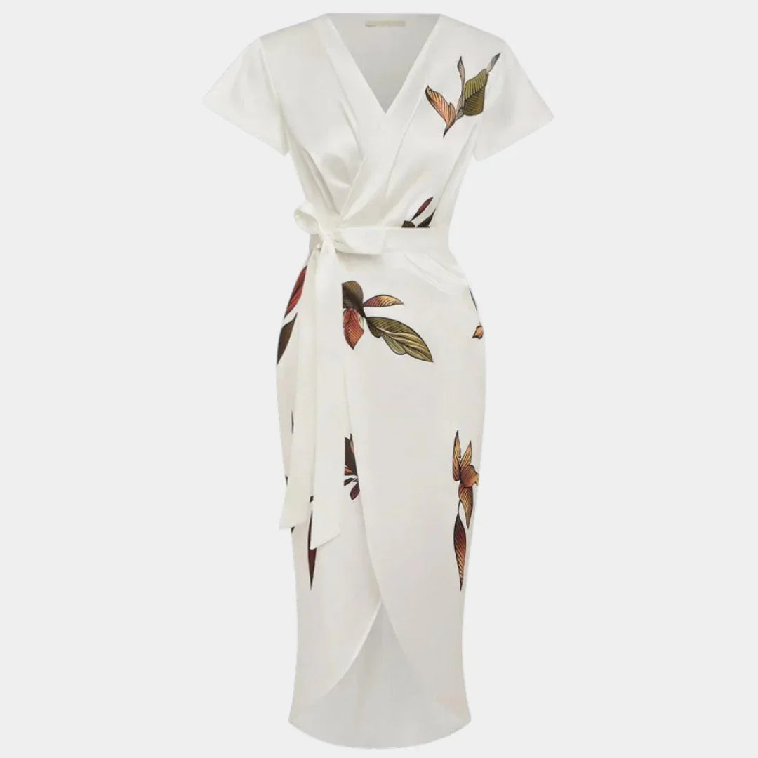Agathe | Elegante wikkeljurk met bloemenprint