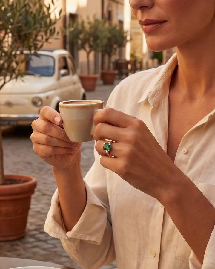 Berthe | ring met een steen groene