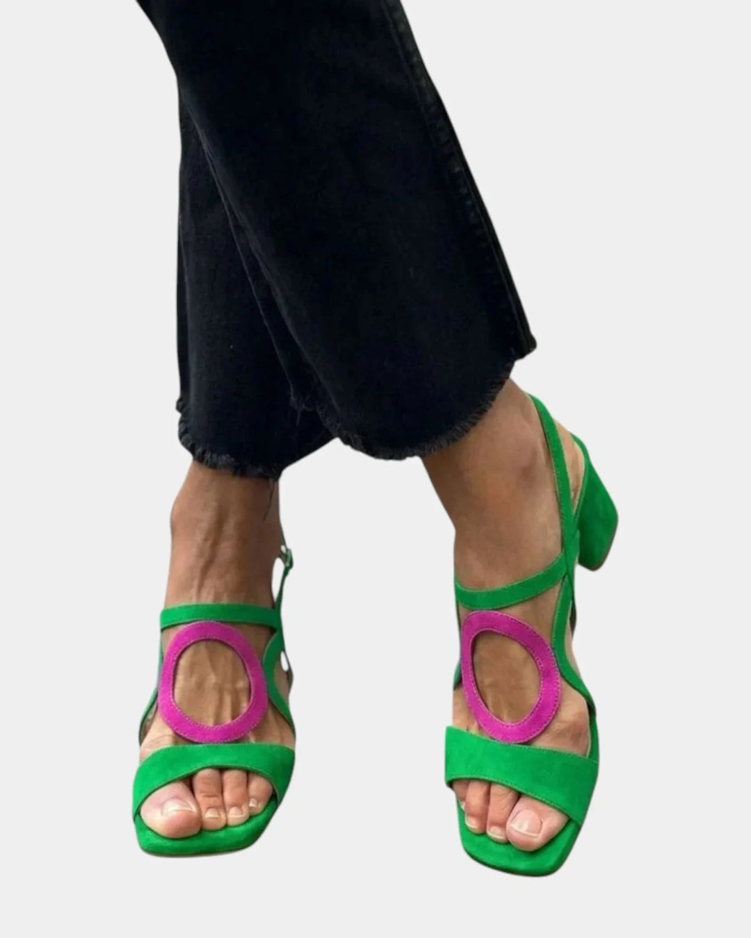 Guillelmine | sandalen met vierkante neus en ronde belijning