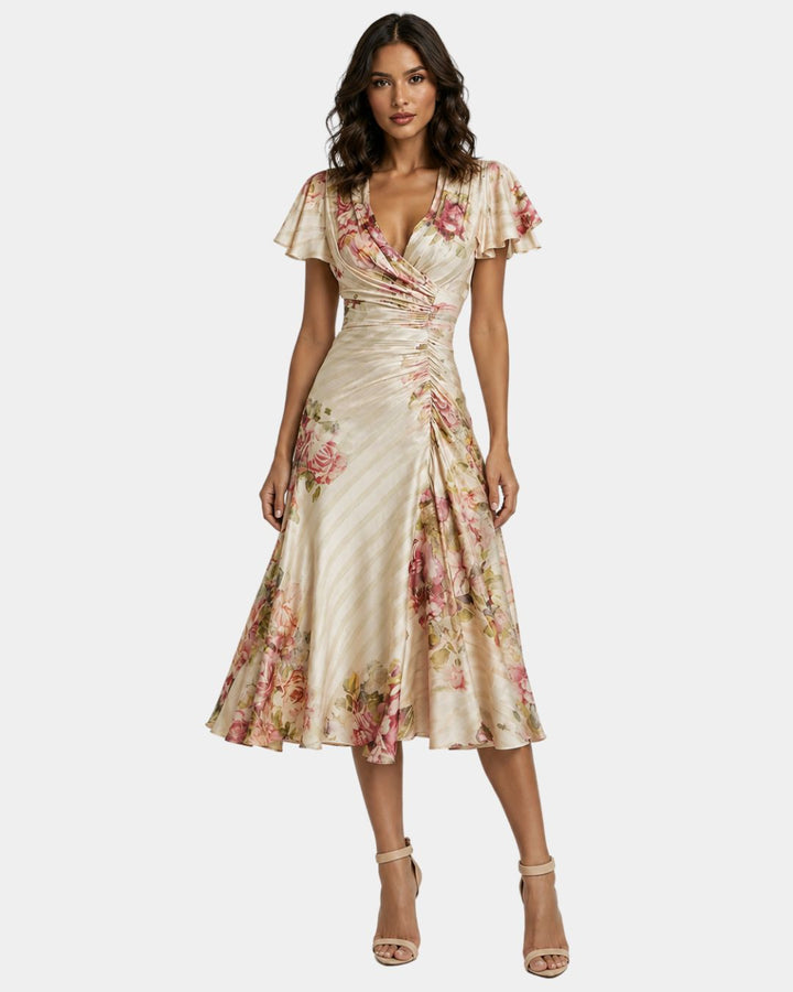 Bibiane | Midi-jurk met bloemenprint