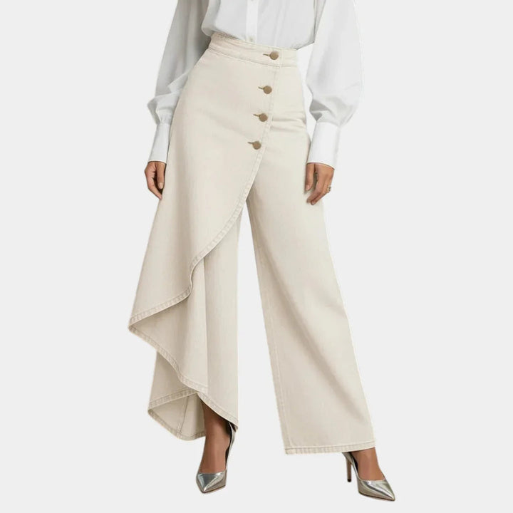 Martina | high-waisted denim met wijde pijpen