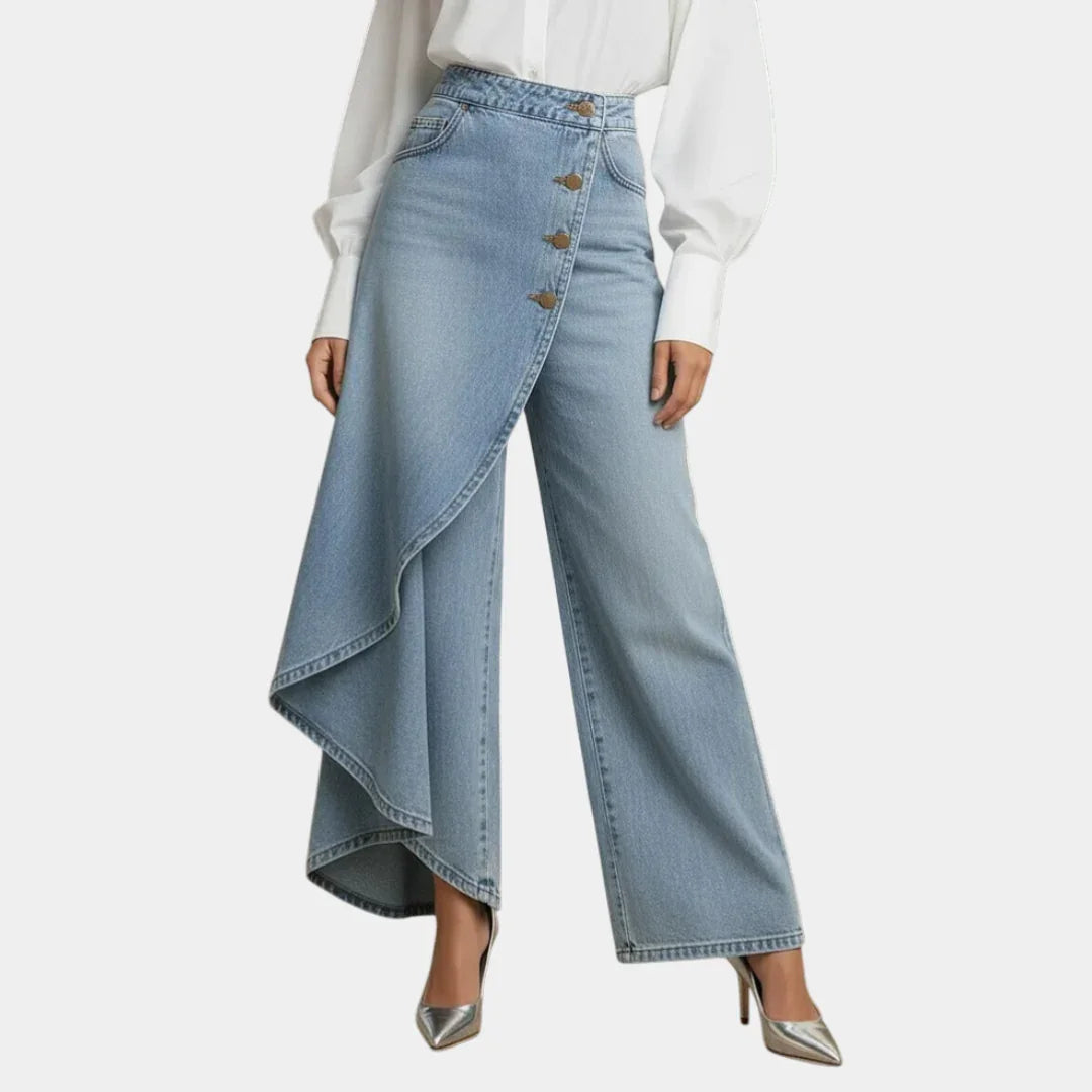 Martina | high-waisted denim met wijde pijpen