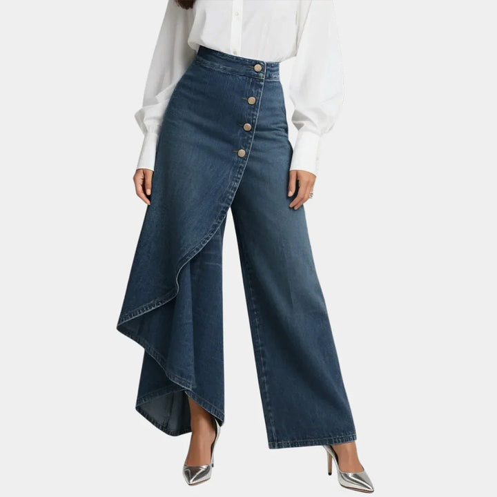 Martina | high-waisted denim met wijde pijpen