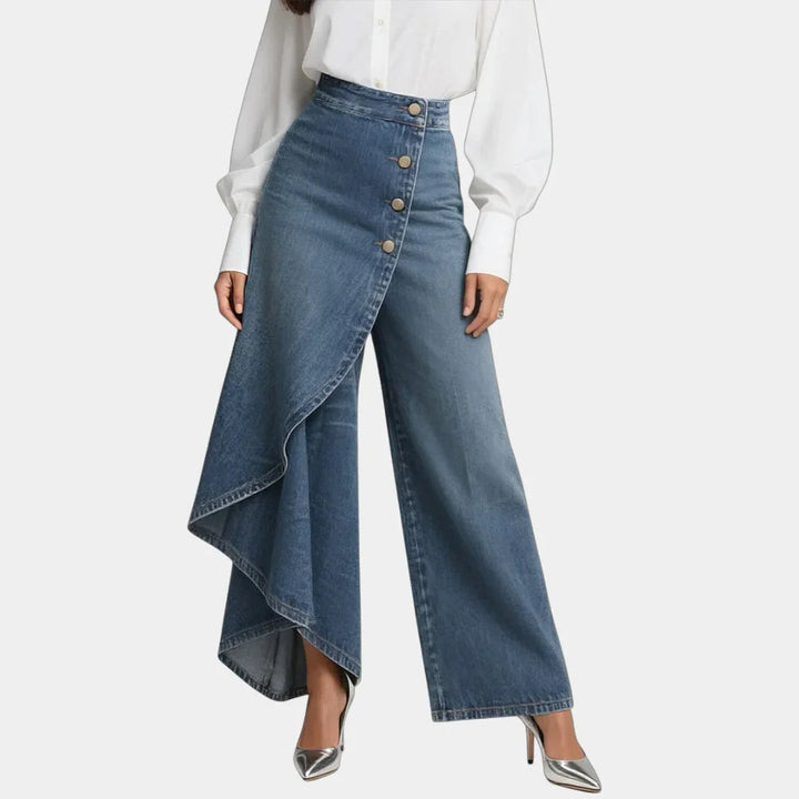 Martina | high-waisted denim met wijde pijpen