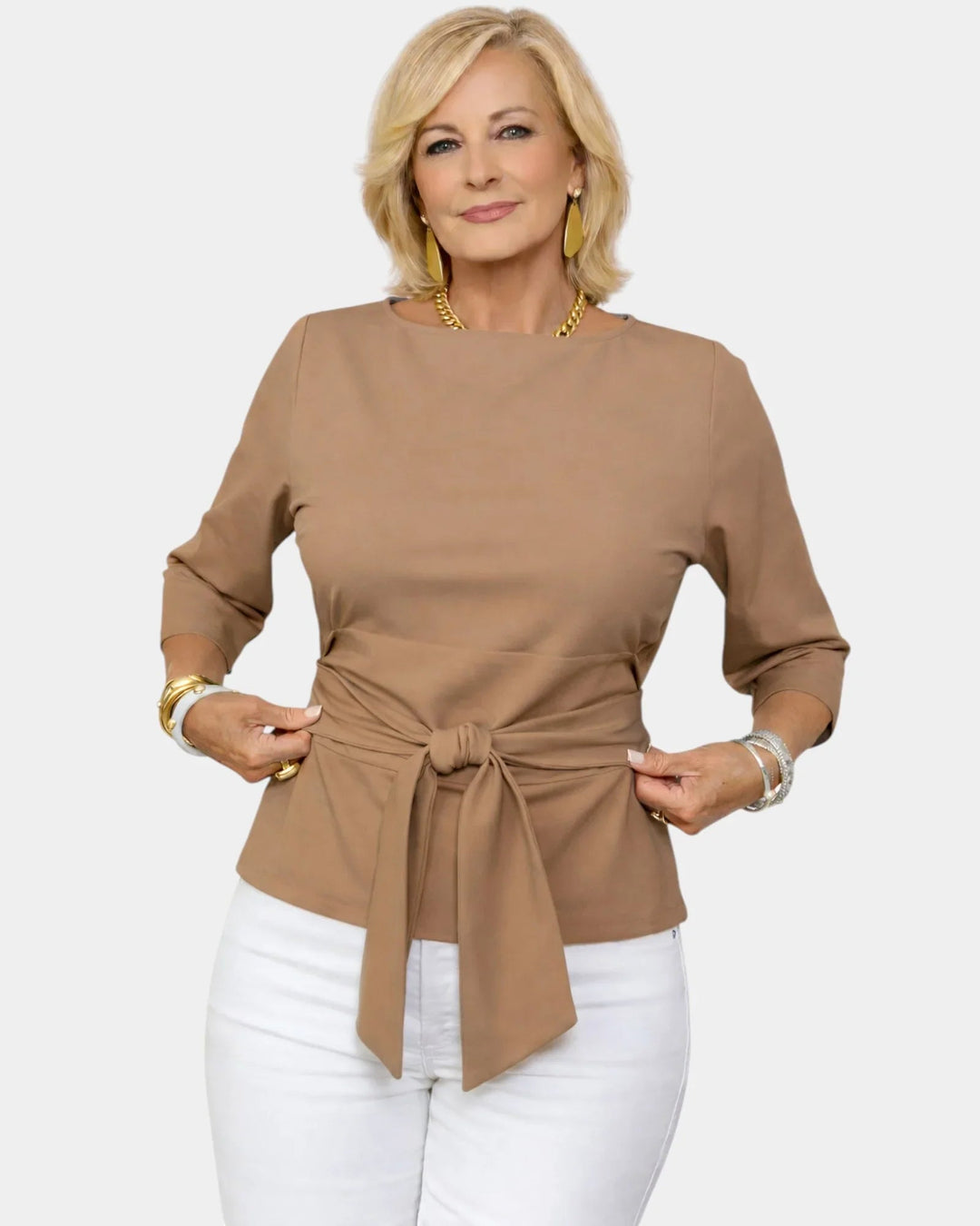 Souad | elegante top met knoop