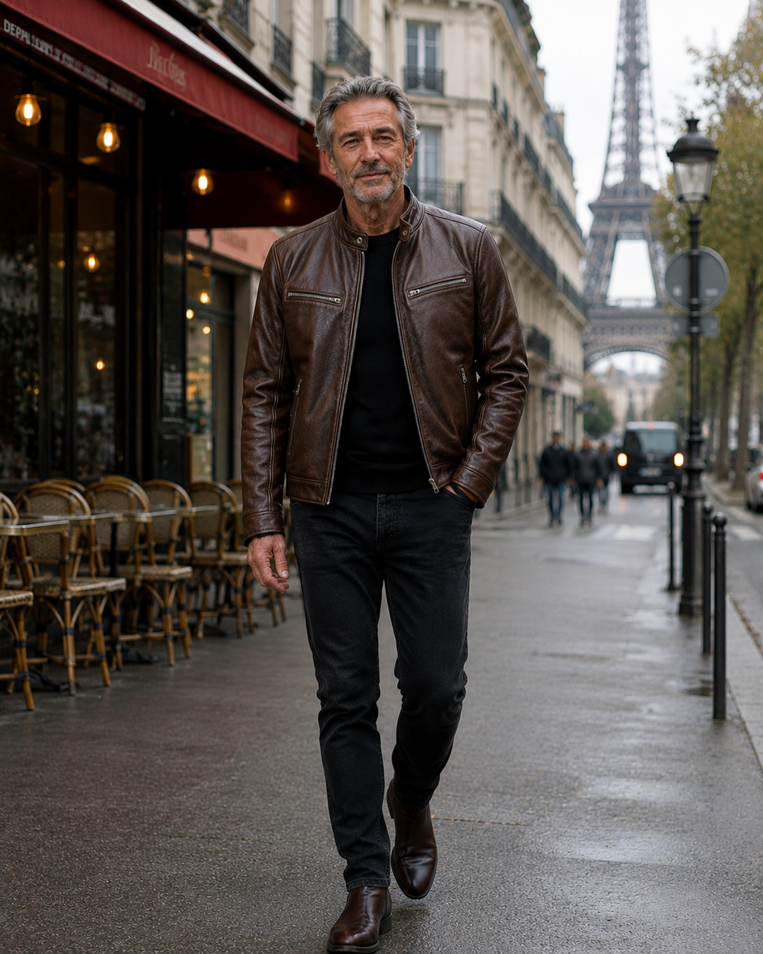 Bastien | Vintage jas met lederlook