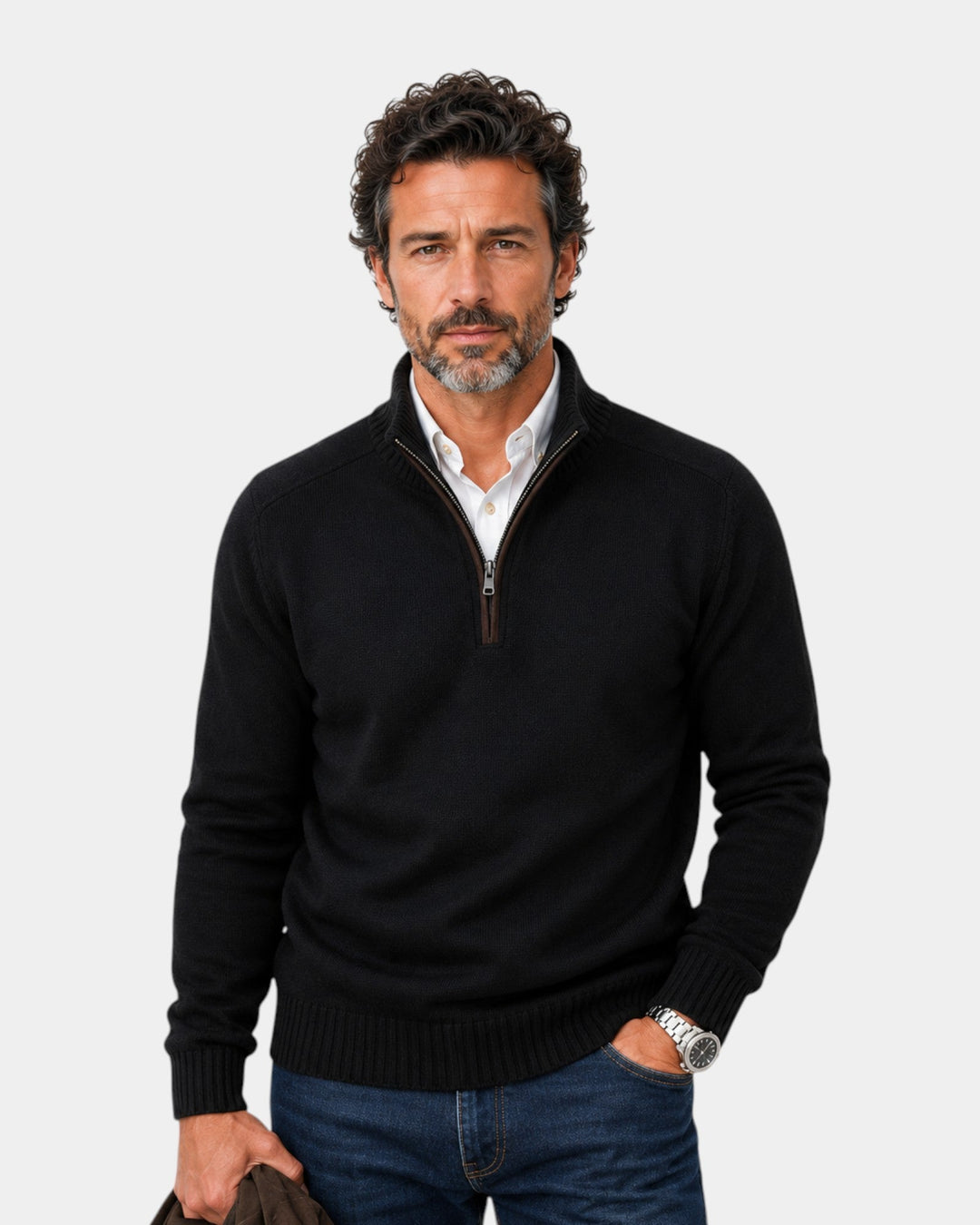 Malik | Elegante trui met rits