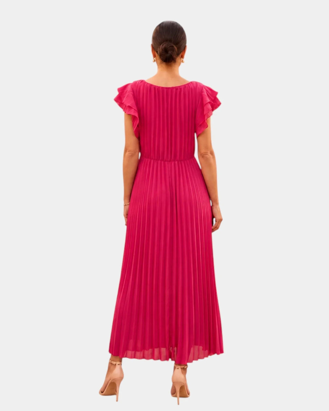 Wiam | Elegante geplooide maxi-jurk