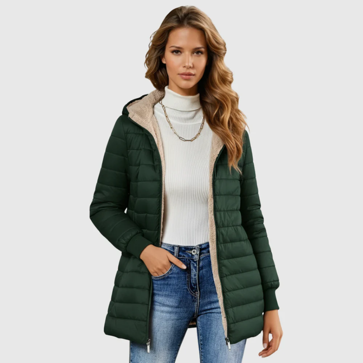 Amandys | lange mantel met lange mouwen in doublé
