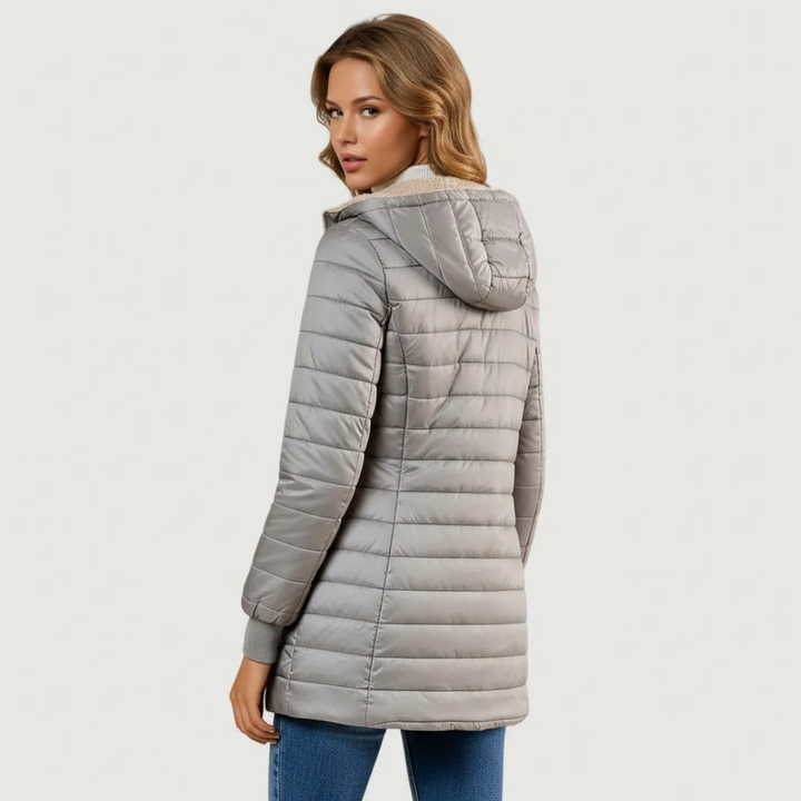 Amandys | lange mantel met lange mouwen in doublé