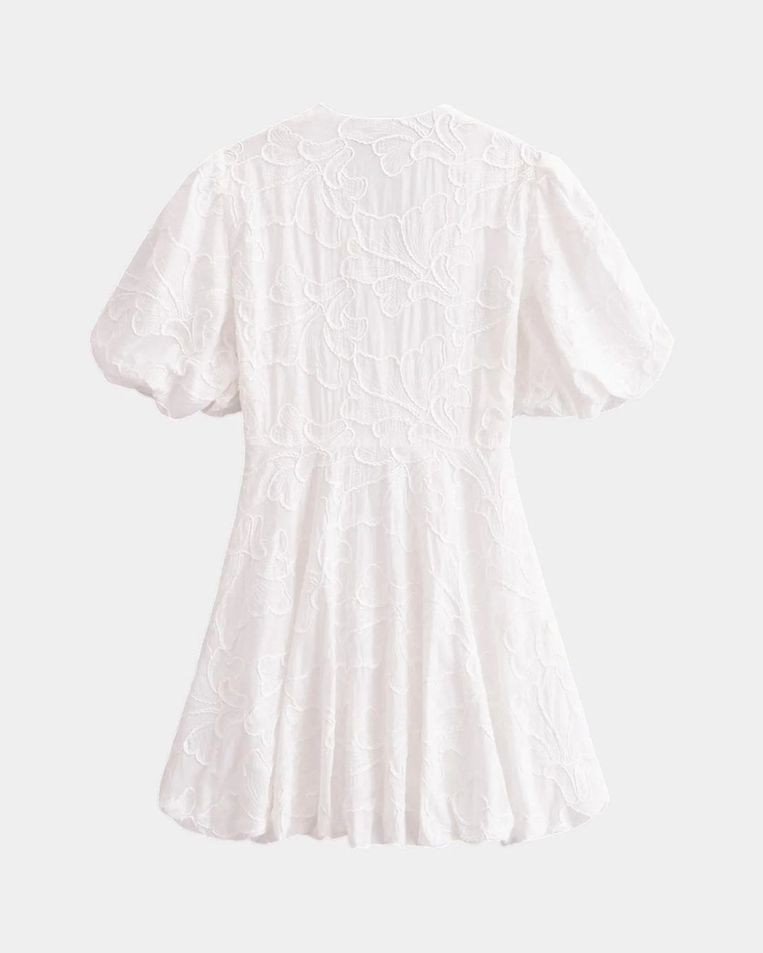 Anastasie | Geborduurde mini-jurk met mouwen met ruches