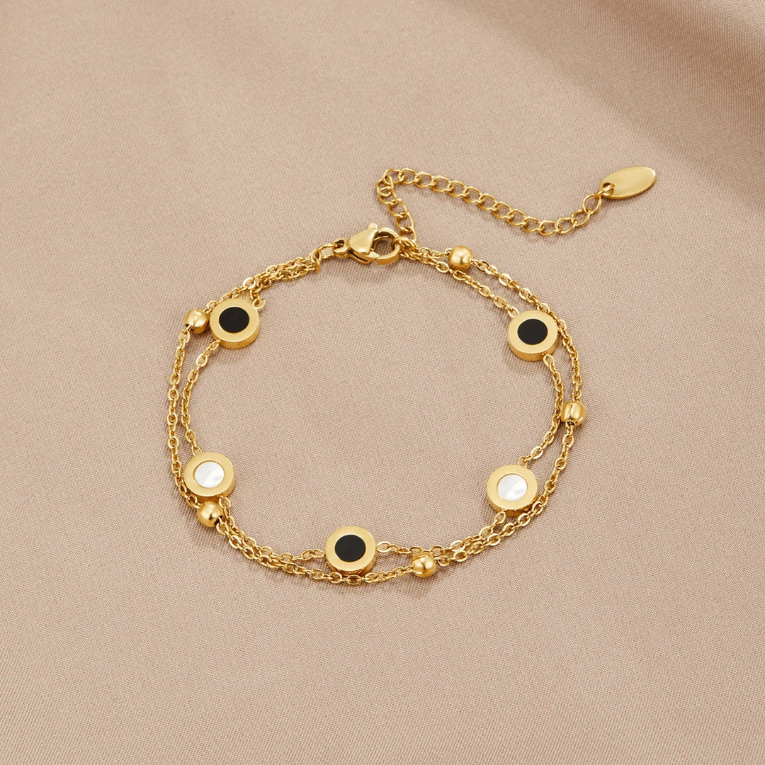 Victoire | Armband met onyx en witte steen