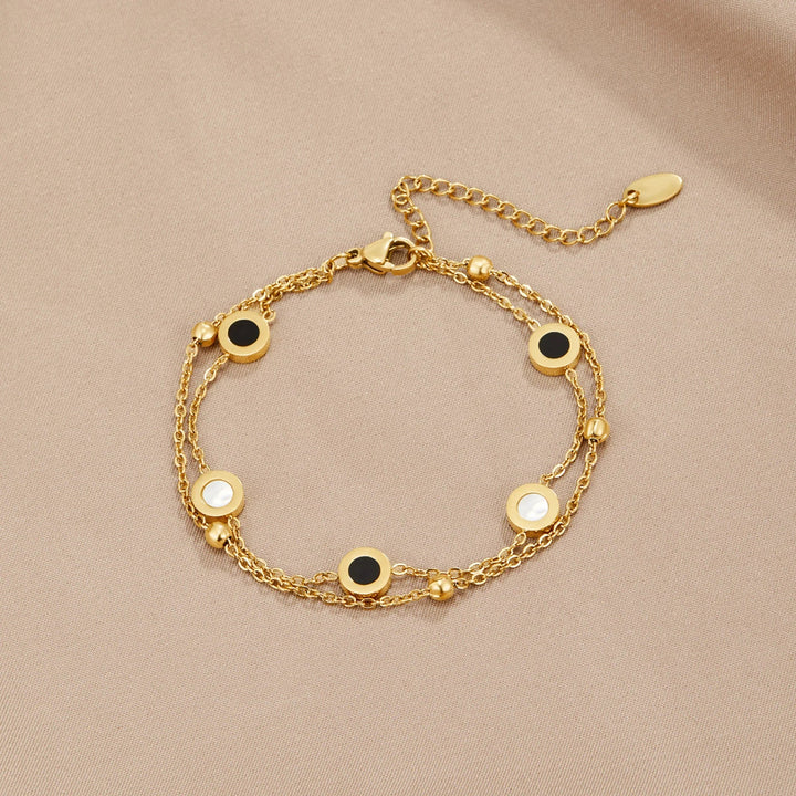 Victoire | Armband met onyx en witte steen