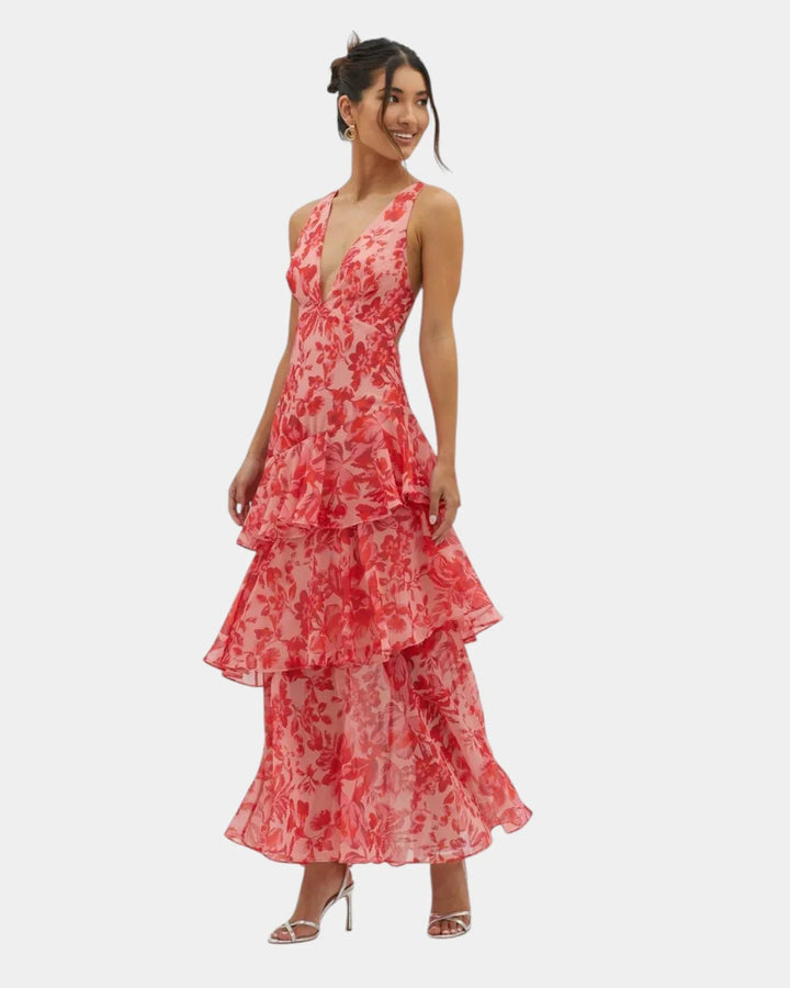 Isa | Maxi-jurk bloemige elegante