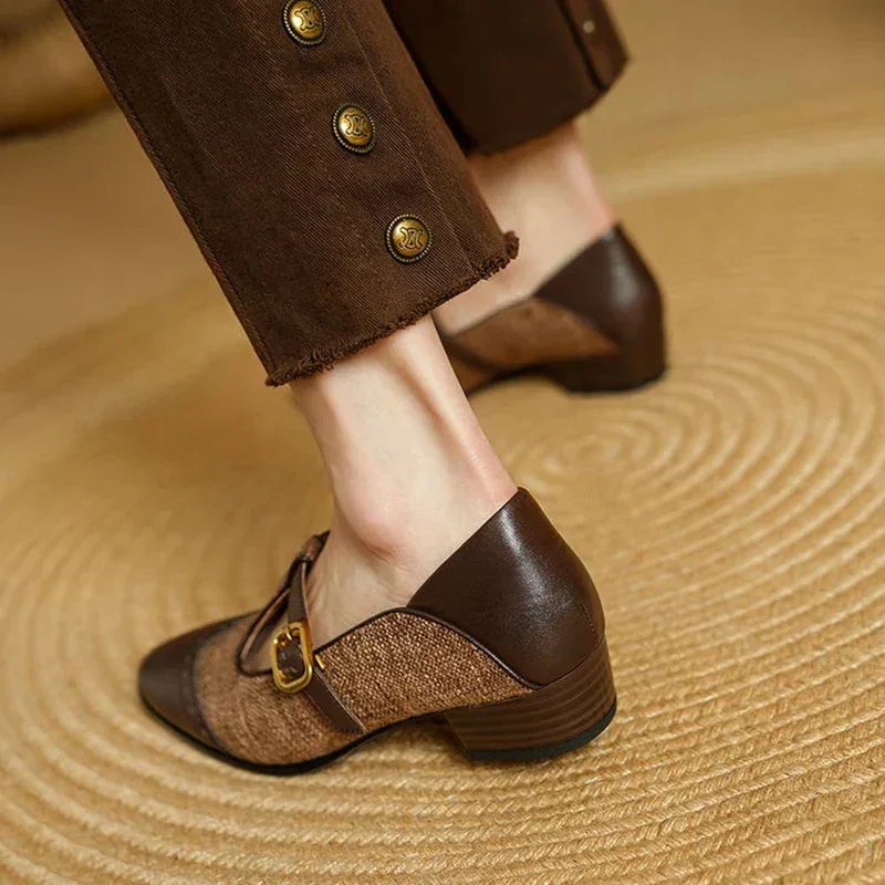 Chloé | vintage leren schoenen met gesp