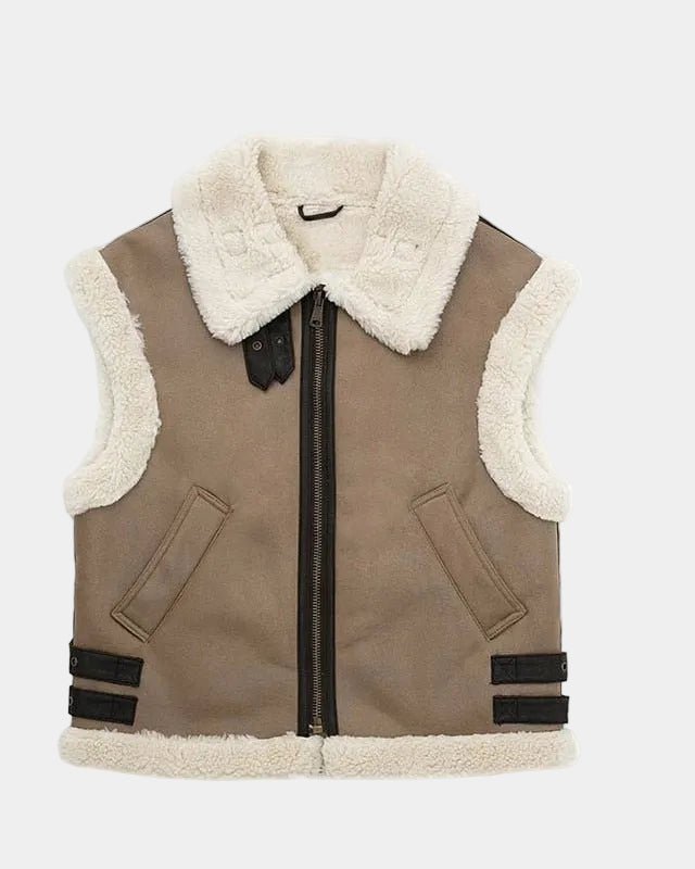 Adalsinde | mouwloos vest in imitatiebontlook voor dames