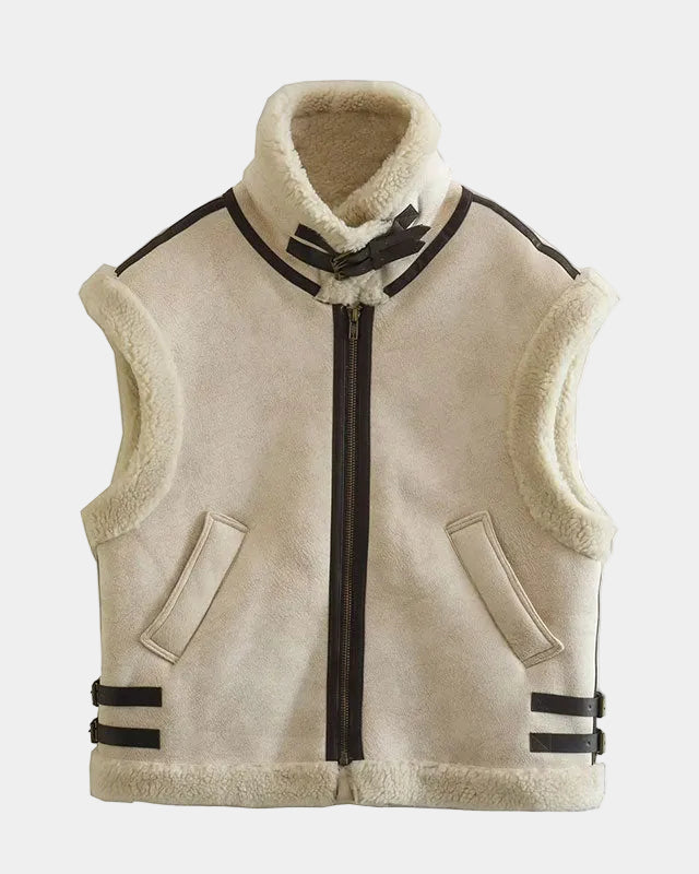 Adalsinde | mouwloos vest in imitatiebontlook voor dames