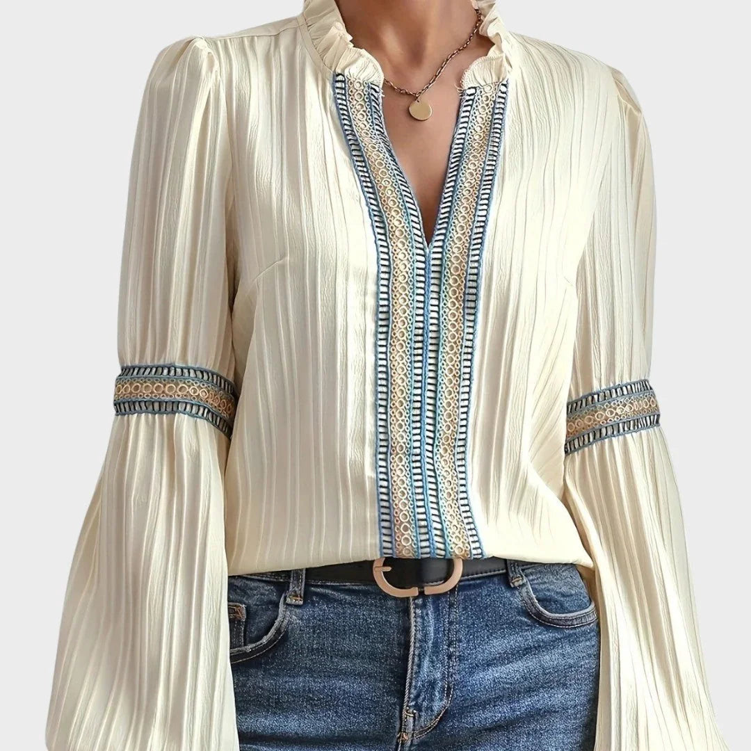 Lola | blouse vintage met halslijn in V