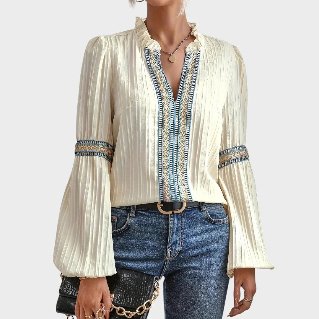 Lola | blouse vintage met halslijn in V