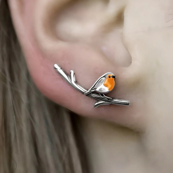 Flora | Oorbellen met cartoonvogel