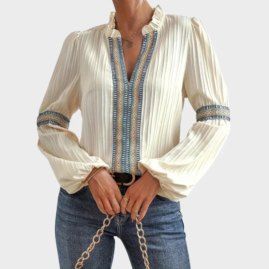 Lola | blouse vintage met halslijn in V