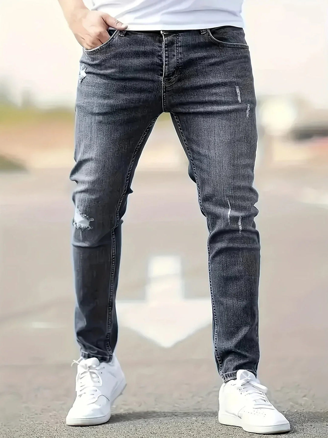 Alex | Trendy gescheurde slim-fit jeans