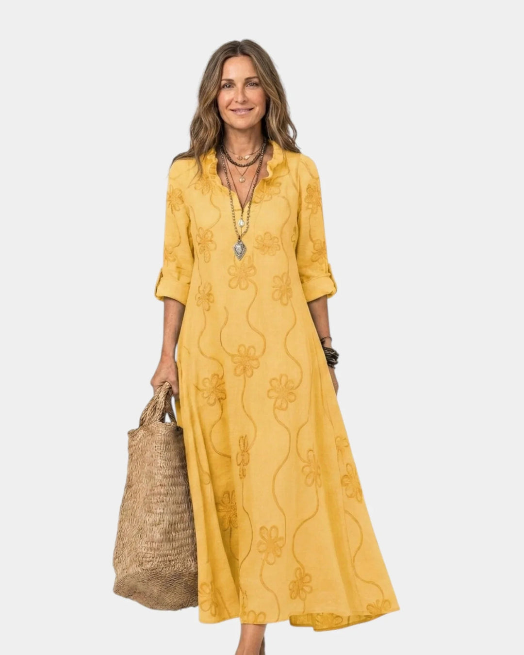 Savina | Maxi-jurk met borduursel