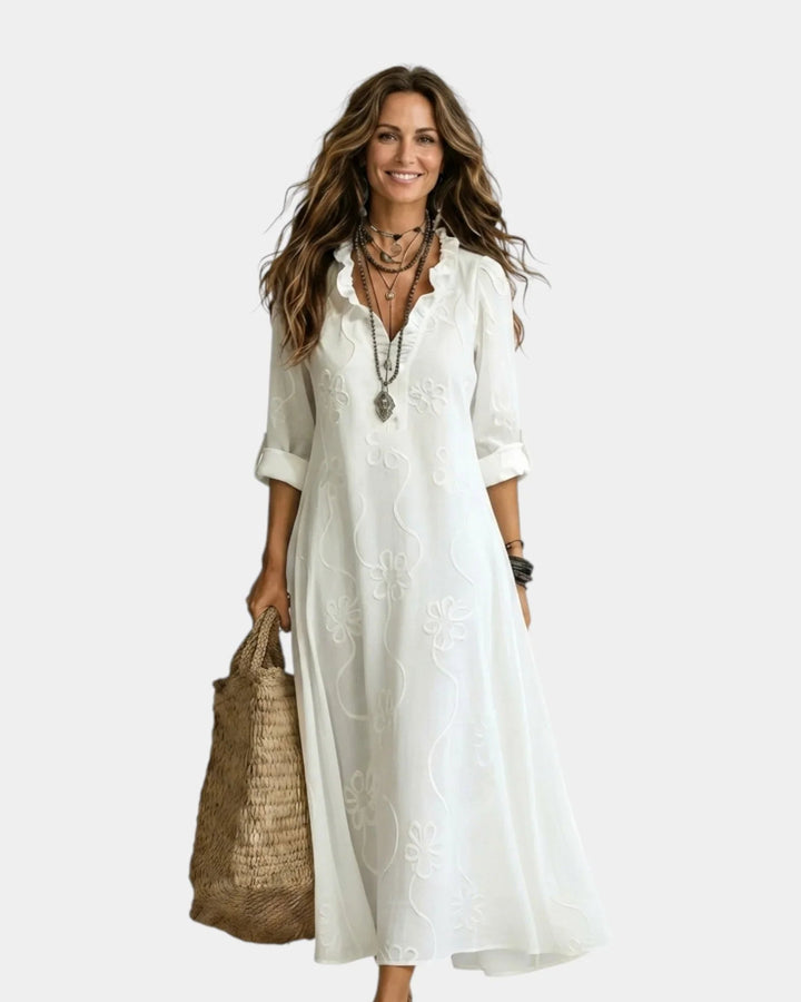 Savina | Maxi-jurk met borduursel