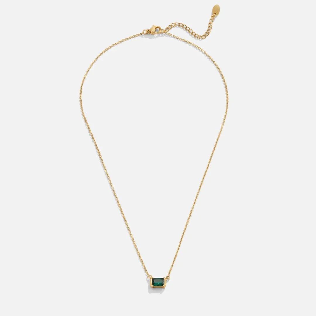 Fleur | Goudkleurige ketting met groene smaragd