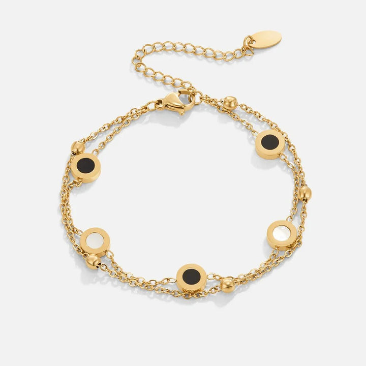 Victoire | Armband met onyx en witte steen