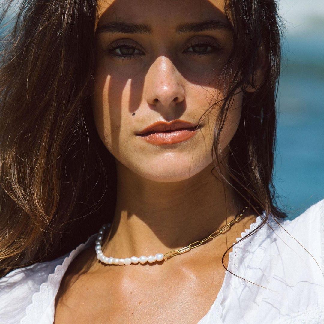 Coline | gouden ketting met parels
