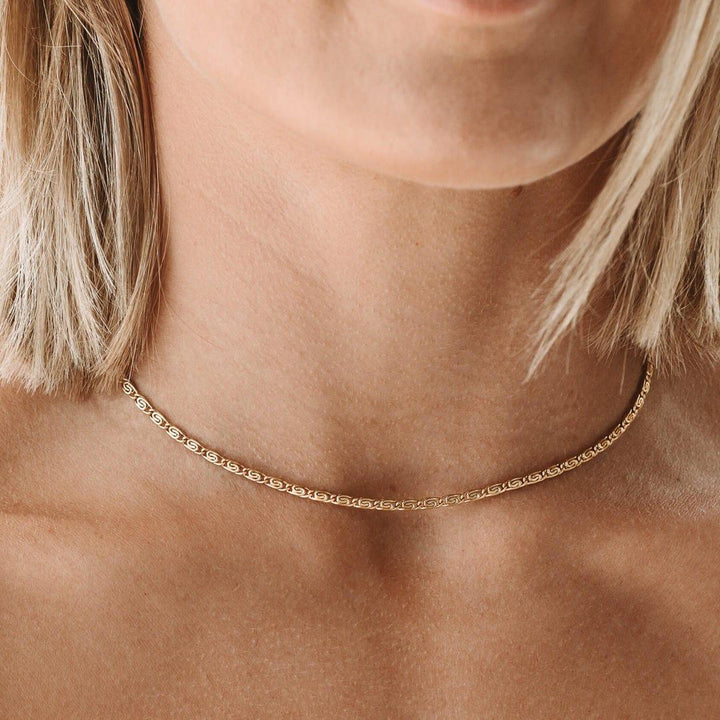 Sidonie | ketting Choker luxe goud